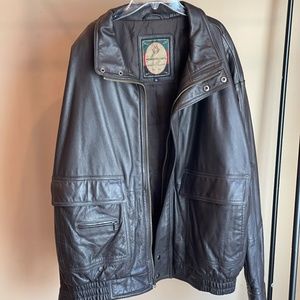 Vintage Members Only Brown Leather Bomber Jacket EST. 1961